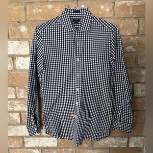 J. Crew Navy and White Checkered Button Down Shirt
